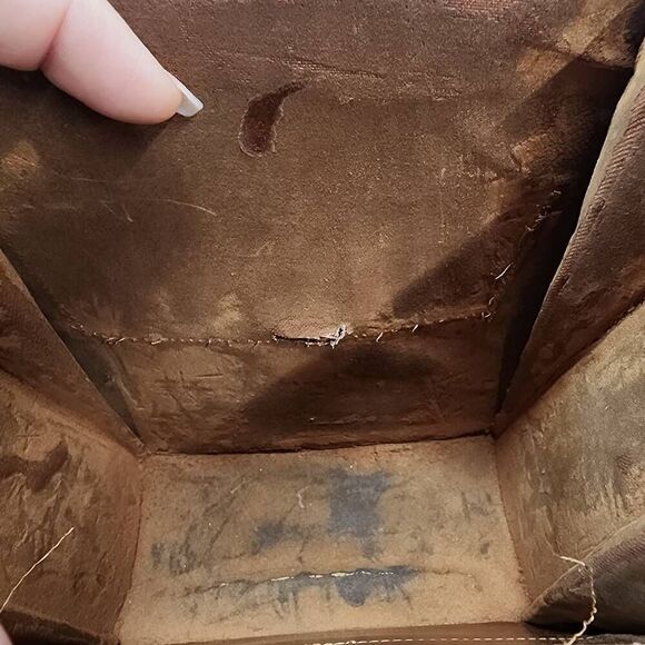 Vintage Genuine Alligator Leather Brown adjustable Shoulder Small Handbag - Picture 6 of 13